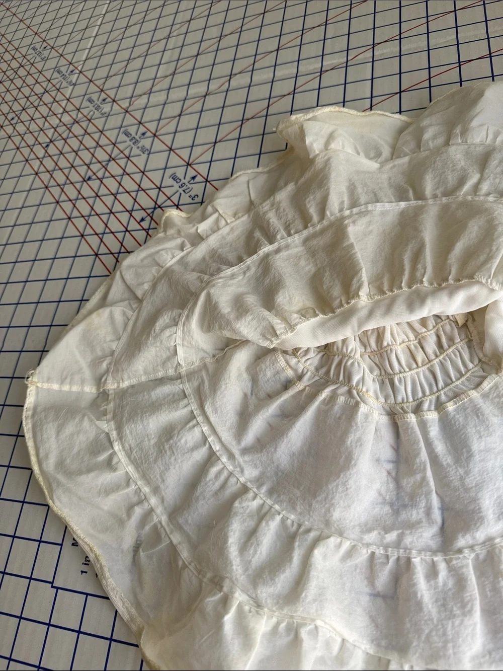 Vintage Child/Doll Slip Petticoat Heirloom Sewing Fabric White Sheer Ruffles